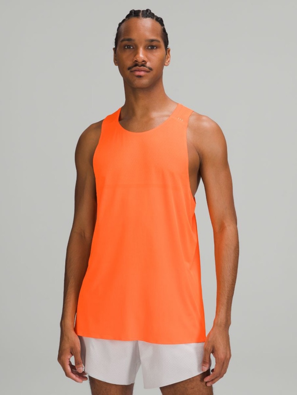 Men's Lululemon Fast and Free Singlet Breathe Performance Tank Top - Neon Orange